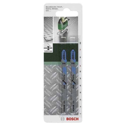 Bosch Accessories 2609256734 Stichsägeblatt Bimetall, T 118 BF Flexible for Metal 2 St.