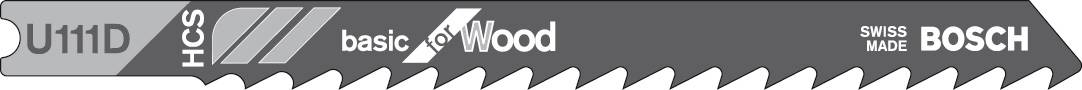Bosch Accessories 2609256756 Stichsägeblatt HCS, U 111 D Basic for Wood 2 St.