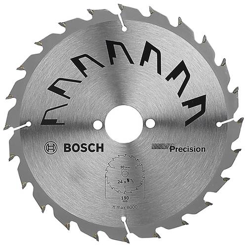 Bosch Accessories Precision 2609256869 Hartmetall Kreissägeblatt 190 x 30 mm Zähneanzahl: 24 1 St.