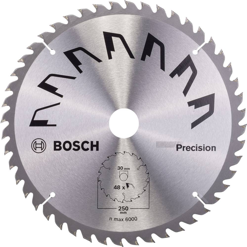 Bosch Accessories Precision 2609256879 Hardmetaal-cirkelzaagblad 250 x 30 mm Aantal tanden: 48 1 stuk(s)