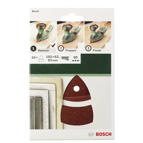 Bosch Accessories 2609256A63 Multischleifpapier mit Klett, gelocht Körnung (num) 80 (L x B) 102 mm x 62.93 mm 10 St.