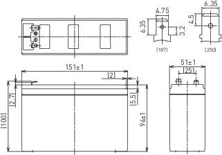 Panasonic Blei-Akku 12 V, 2,6 Ah (UP-VWA1232P2)-4