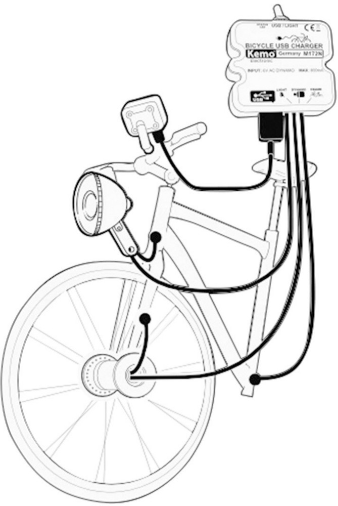 fahrrad laderegler kemo m 172n usb schwarz