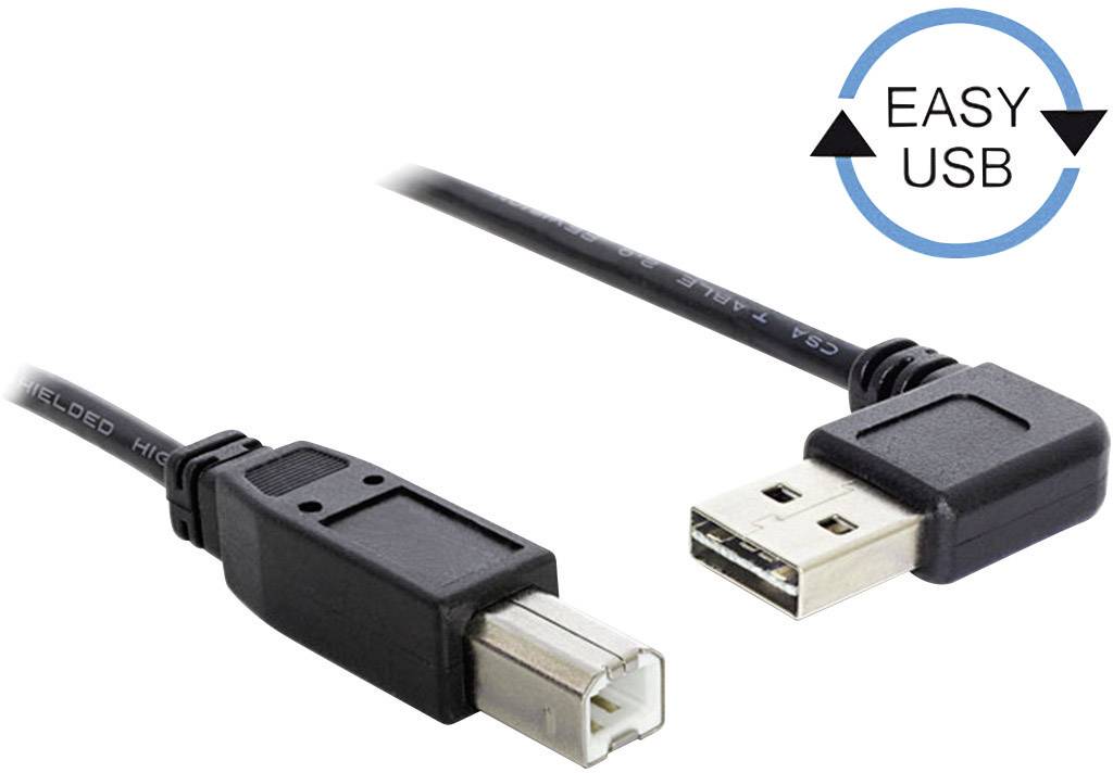DELOCK Kabel EASY USB 2.0-A 90° gewinkelt > B Stecker 2m