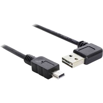 Delock USB-Kabel USB 2.0 USB-A Stecker, USB-Mini-B Stecker 1.00 m Schwarz vergoldete Steckkontakte, UL-zertifiziert 8337