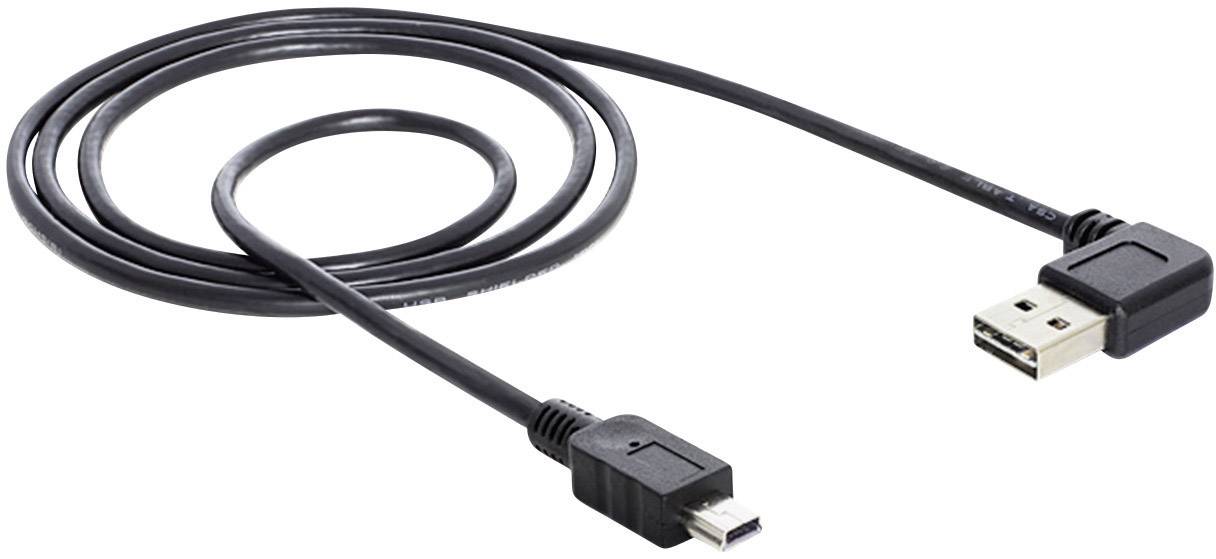 Delock USB-Kabel USB 2.0 USB-A Stecker, USB-Mini-B Stecker 1.00 m Schwarz vergoldete Steckkontakte, UL-zertifiziert 8337-1