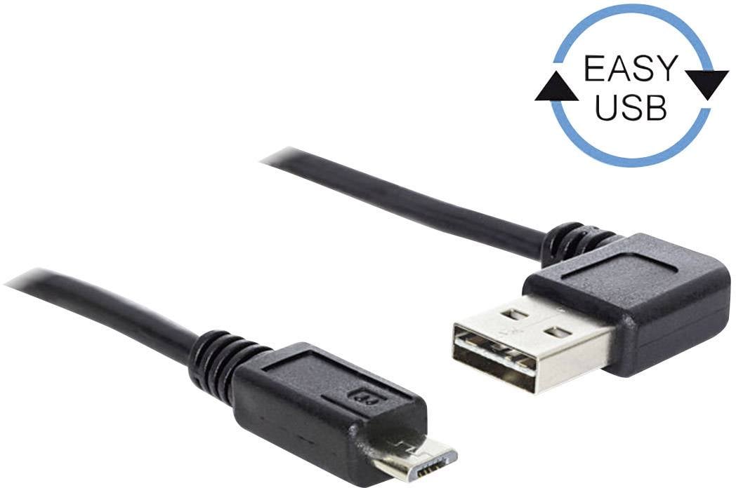 DELOCK Kabel EASY USB 2.0-A 90° gewinkelt > Micro-B Stecker 1m