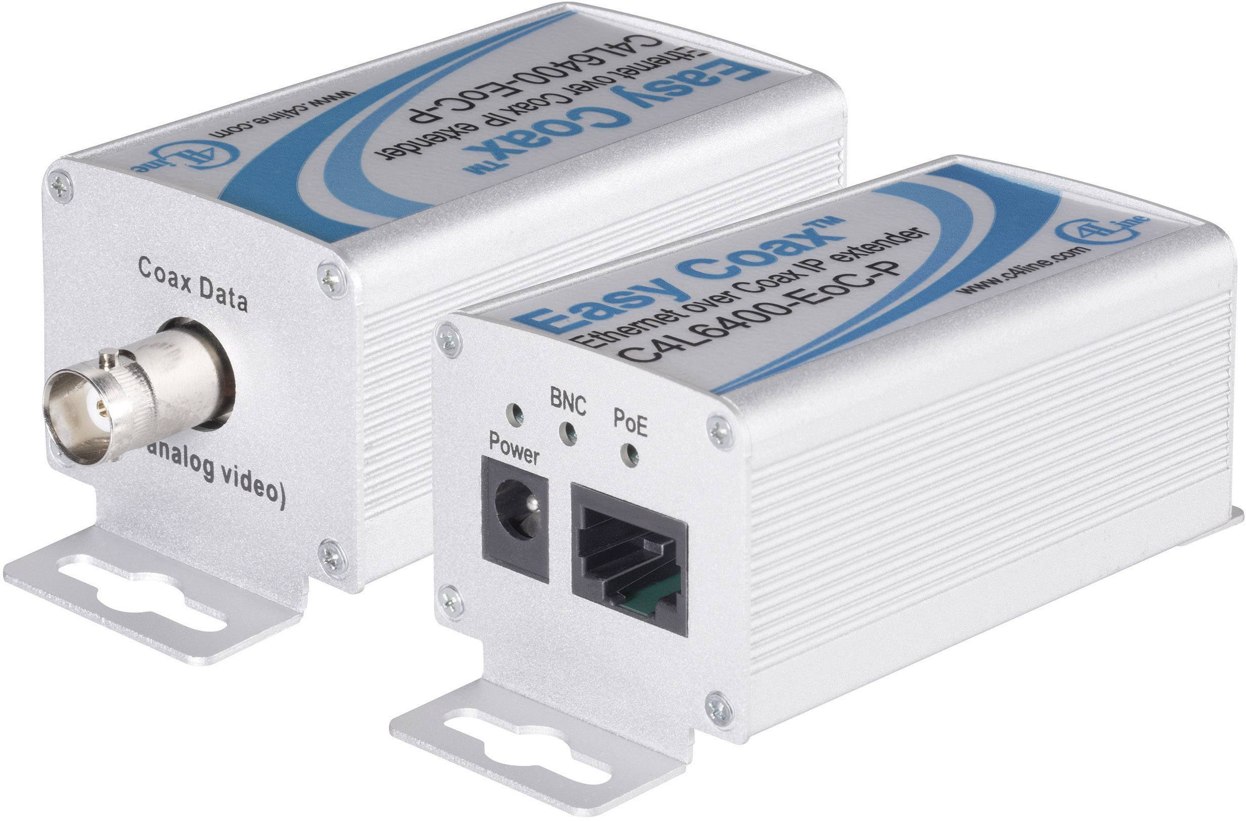 Renkforce RF-2016822 Netzwerkverlängerung Koax Reichweite (max.): 1500 m 2 St. 100 MBit/s mit PoE-Funktion-1