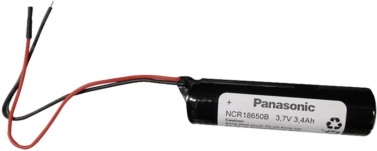 PANASONIC Spezial-Akku 18650 Kabel Li-Ion Panasonic NCR18650B 3.7 V 3400 mAh