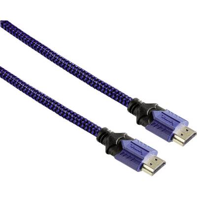 Hama HDMI Anschlusskabel HDMI-A Stecker, HDMI-A Stecker 2.50 m Blau 54482 Audio Return Channel, vergoldete Steckkontakte