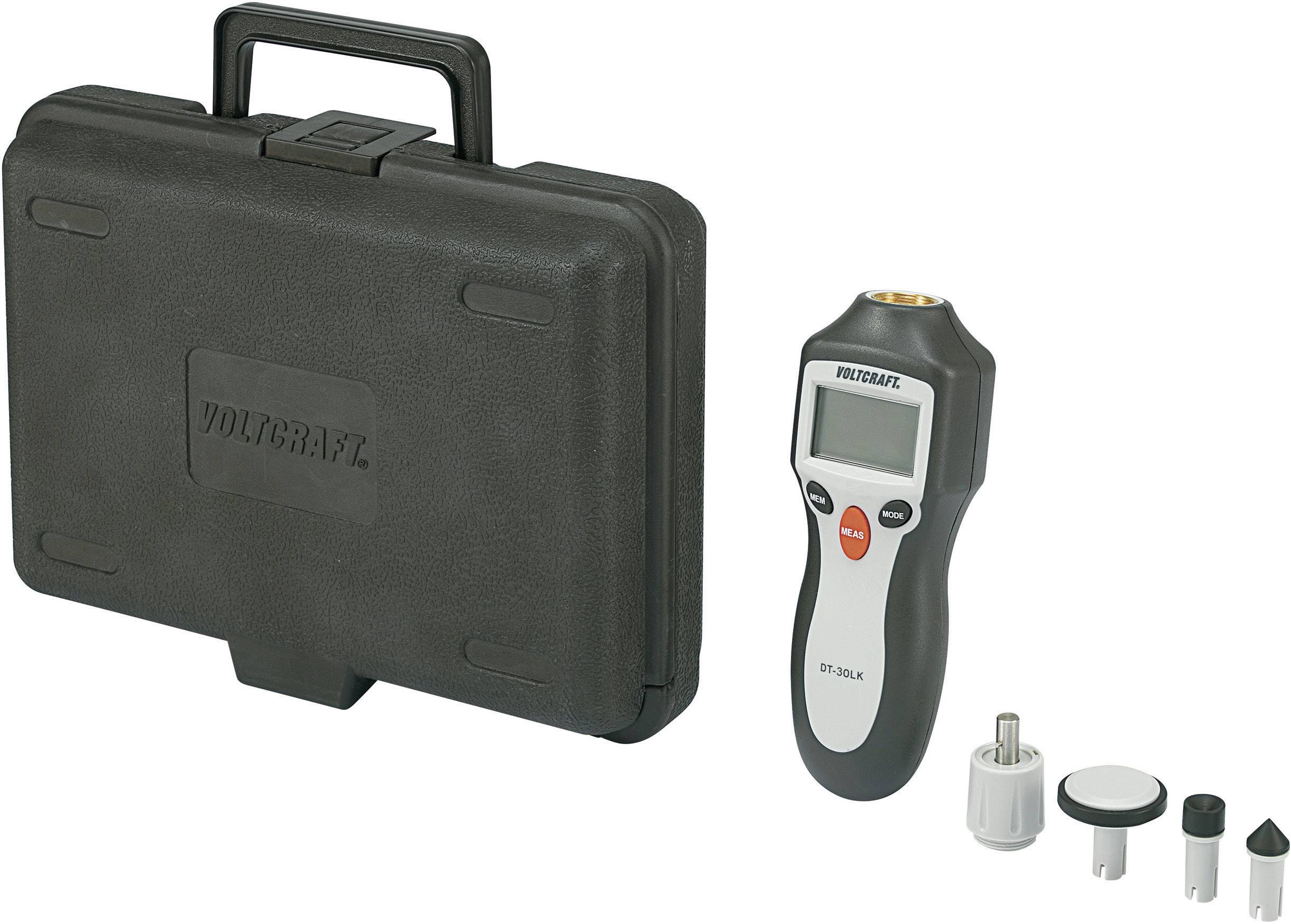 Ein tragbares Schwingungsmessgerät mit schwarzem Koffer und verschiedenen Sensoraufsätzen, geeignet für technische Analysen.