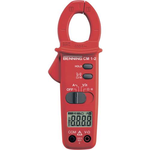 Benning CM 1-2 Stromzange, Hand-Multimeter kalibriert (DAkkS-akkreditiertes Labor) digital CAT III 600 V Anzeige (Counts...