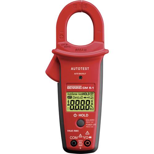 Benning CM 5-1 Stromzange, Hand-Multimeter kalibriert (DAkkS-akkreditiertes Labor) digital LoZ CAT III 1000 V, CAT IV 60...