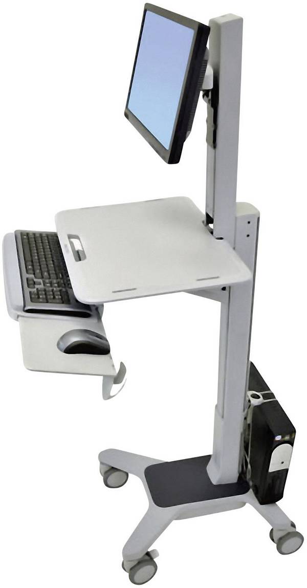 Ergotron WorkFit-C TV-Rollwagen 1 Display(s) 25,4 cm (10") - 55,9 cm (22") Grau Höhenverstellbar, Tastaturablage, Neigbar, Rotierbar