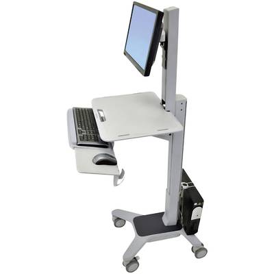 Ergotron WorkFit-C 1fach TV-Rollwagen 25,4 cm (10") - 55,9 cm (22") Grau Höhenverstellbar, Tastaturablage, Neigbar, Roti