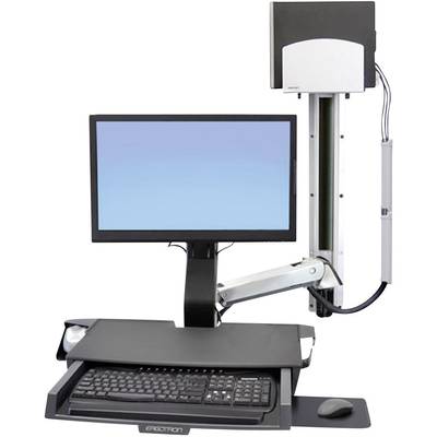 Ergotron StyleView® Sit-Stand Combo 1fach Monitor-Wandhalterung 25,4 cm (10") - 61,0 cm (24") Aluminium (poliert) Höhenv