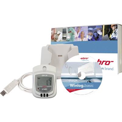 ebro 1601-0048-ISO EBI 20-TH1-Set Multi-Datenlogger kalibriert (ISO) Messgröße Luftfeuchtigkeit, Temperatur -30 bis +60 