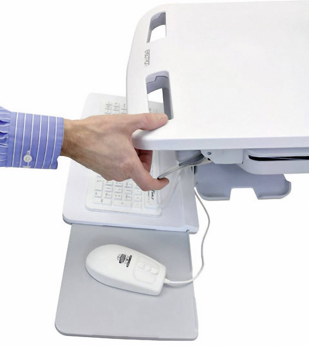 Ergotron TV-Rollwagen StyleView EMR with LCD Arm, SLA Powered, EU 1 25,4 cm (10") - 61 cm (24") Grau, Weiß, Aluminium (p-1