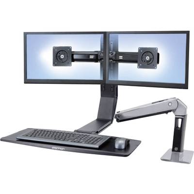 Ergotron WorkFit-A Dual 2fach Monitor-Tischhalterung 25,4 cm (10") - 61,0 cm (24") Schwarz, Aluminium (poliert) Höhenver