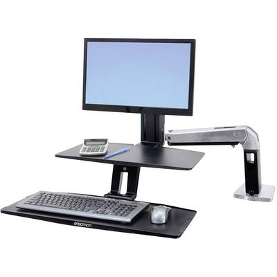 Ergotron WorkFit-A 1fach Monitor-Tischhalterung 25,4 cm (10") - 61,0 cm (24") Schwarz, Aluminium (poliert) Höhenverstell