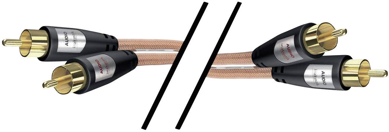 Inakustik 00304107 Cinch Audio Anschlusskabel [2x Cinch-Stecker - 2x Cinch-Stecker] 0.75 m Transparent vergoldete Steckk-1