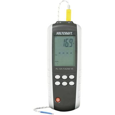 VOLTCRAFT PL-125-T2 Temperatur-Messgerät kalibriert (ISO) -200 - +1372 °C Fühler-Typ K, J 