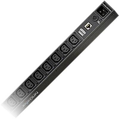 Mehrfachsteckdose mit sieben Steckplätzen und einem Ethernet-Anschluss, geeignet für die Stromverteilung in Serverräumen.