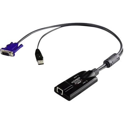 ATEN KVM Adapter [1x SPHD-15-Stecker, USB 1.1 Stecker A - 1x RJ45-Buchse] 0.09 m Schwarz 
