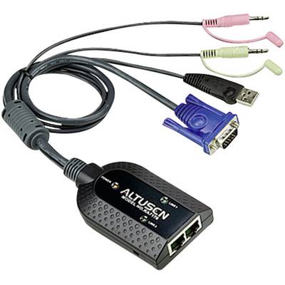 Ein KVM-Adapterkabel mit VGA, USB und Audioanschlüssen zur Verbindung eines Computers mit einem KVM-Switch.