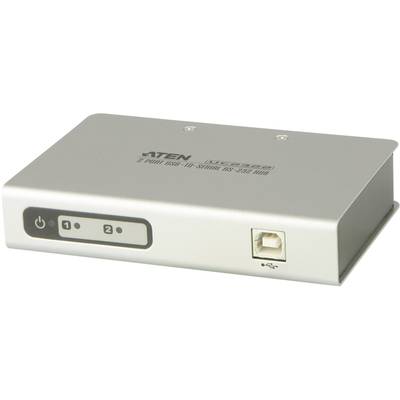ATEN UC2322-AT 2 Port Seriell-Hub mit Konverter für USB- auf Seriell RS-232 Weiß