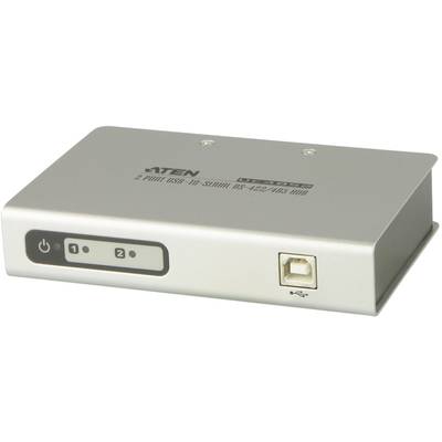 ATEN UC4852-AT 2 Port Seriell-Hub mit Konverter für USB- auf Seriell RS-422/485 Weiß