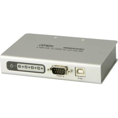 ATEN UC4854-AT 4 Port Seriell-Hub mit Konverter für USB- auf Seriell RS-422/485 Weiß
