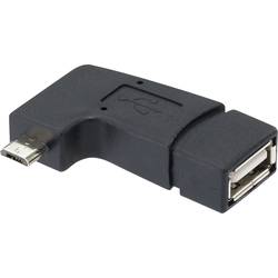 USB adaptér RENKFORCE 1x microUSB 2.0 zástrčka ⇔ 1x USB 2.0 zásuvka, čierna, s OTG