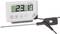 Digitales Thermometer mit Stabsonde zeigt 23,1°C an. LCD-Bildschirm, Tasten zur Maximierung/Minimierung und Kalibrierung vorhanden.