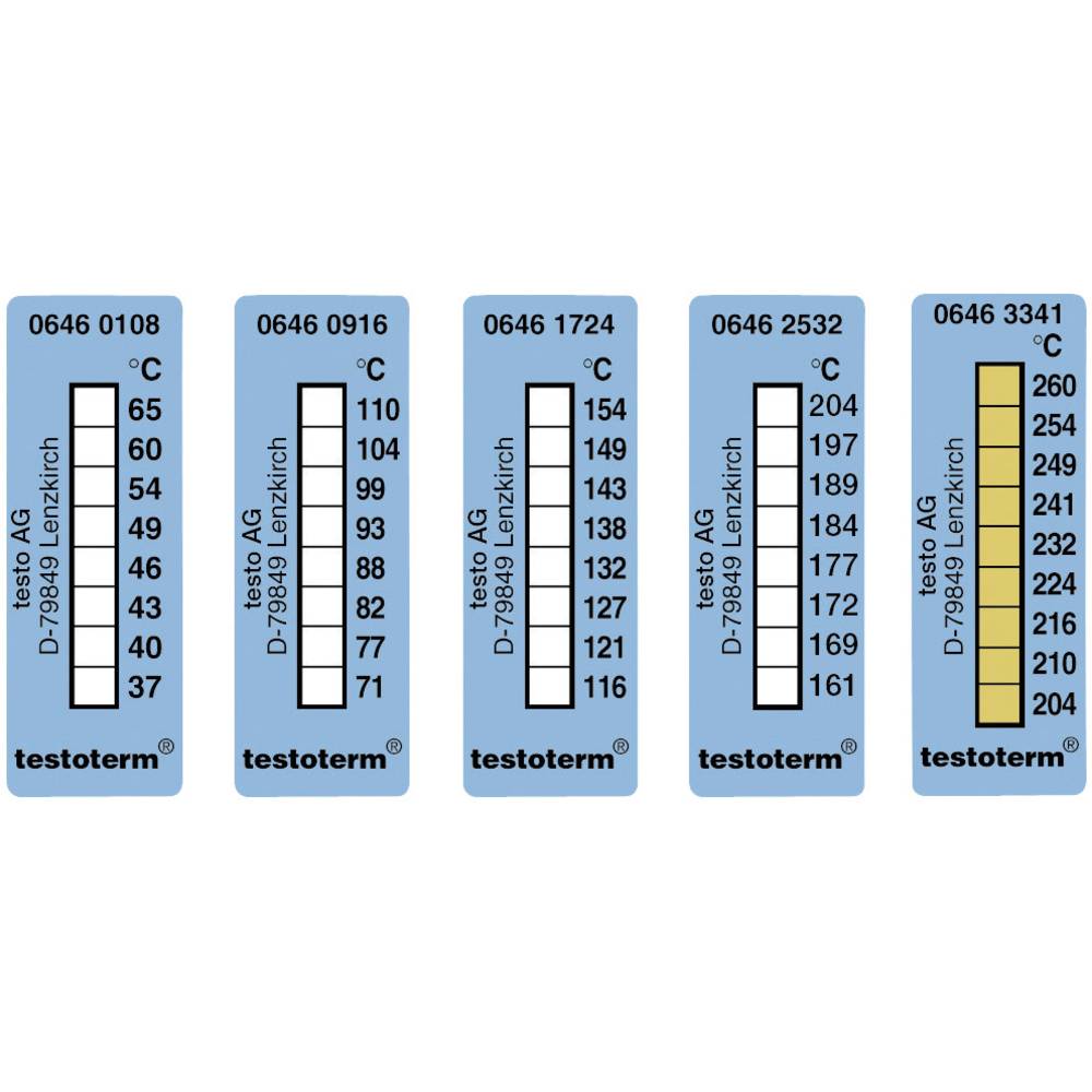testo testoterm temperatuur-meetstrips 50 x 18, 37-40-43-46-49-54-60-65 °C