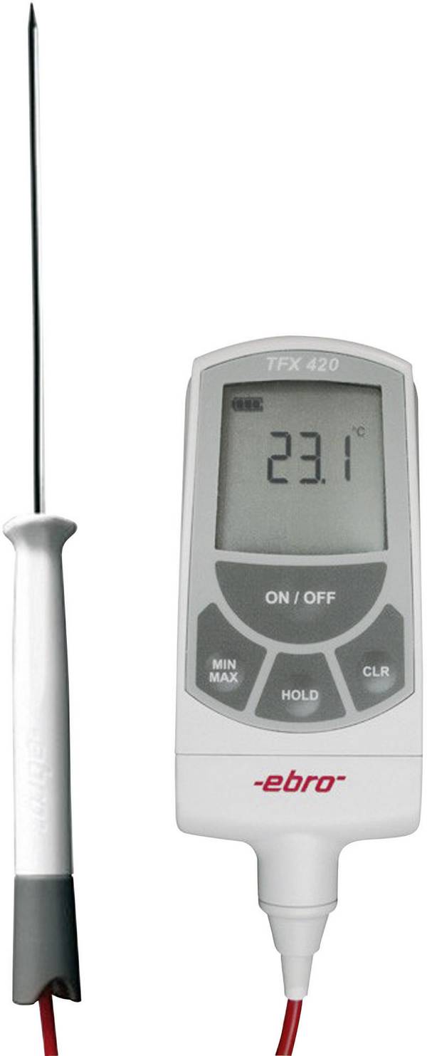 ebro TFX 420 & TPX 400 Einstichthermometer (HACCP) kalibriert (ISO) Messbereich Temperatur -50 bis 400 °C Fühler-Typ Pt1000 HACCP-konform