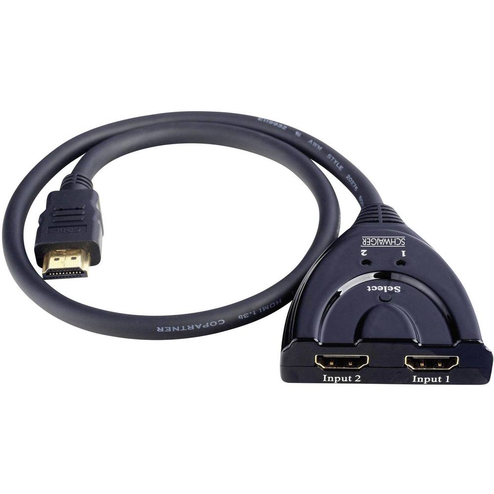 Schwaiger HDM21A531 2 poorten HDMI-switch Zwart