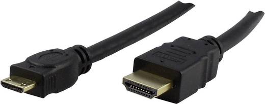 Schwaiger HDMI-Anschlusskabel HDMI Mini Stecker/ HDMI Stecker, High Speed mit Ethernet, schwarz, 1,5 m