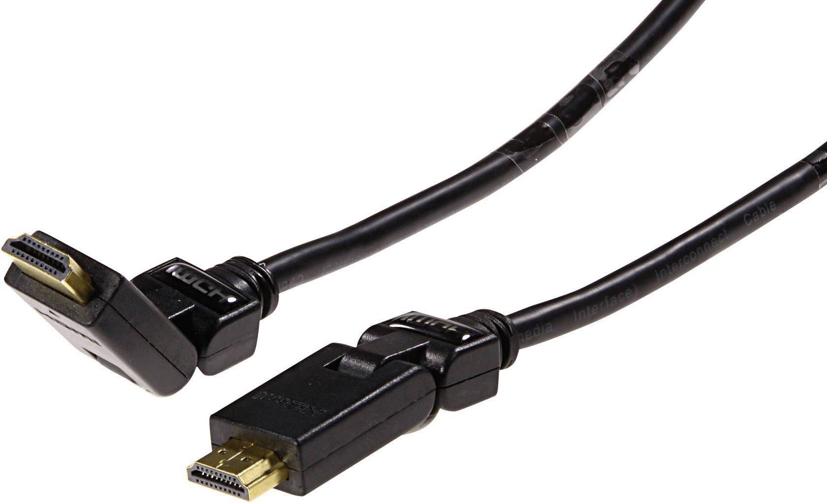 SCHWAIGER HDMI Kabel 1,3m 1x90° Schwarz