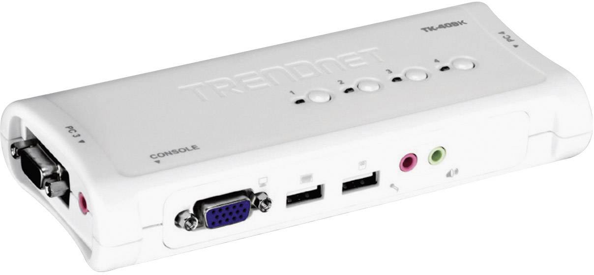TrendNet TK-409K 4 Port KVM-Umschalter VGA USB 2048 x 1536 Pixel-0
