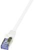 LogiLink CQ3111S RJ45 Patchkabel CAT 6a S/FTP 20.00 m Weiß Flammwidrig, mit Rastnasenschutz 1 St.