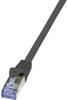 LogiLink CQ3023S RJ45 Patchkabel CAT 6a S/FTP 0.50 m Schwarz Flammwidrig, mit Rastnasenschutz 1 St.