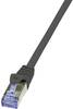 LogiLink CQ3073S RJ45 Patchkabel CAT 6a S/FTP 5.00 m Schwarz Flammwidrig, mit Rastnasenschutz 1 St.