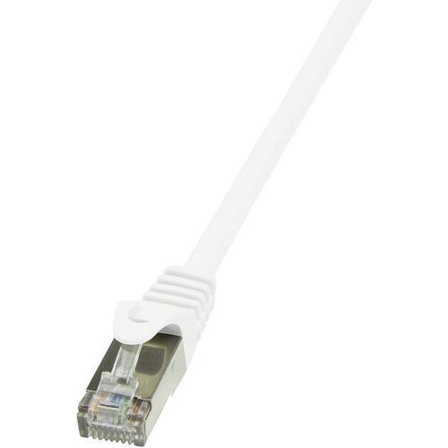 LogiLink CP2111S RJ45 Netzwerkkabel, Patchkabel CAT 6 F/UTP 20.00 m Weiß mit Rastnasenschutz 1 St.