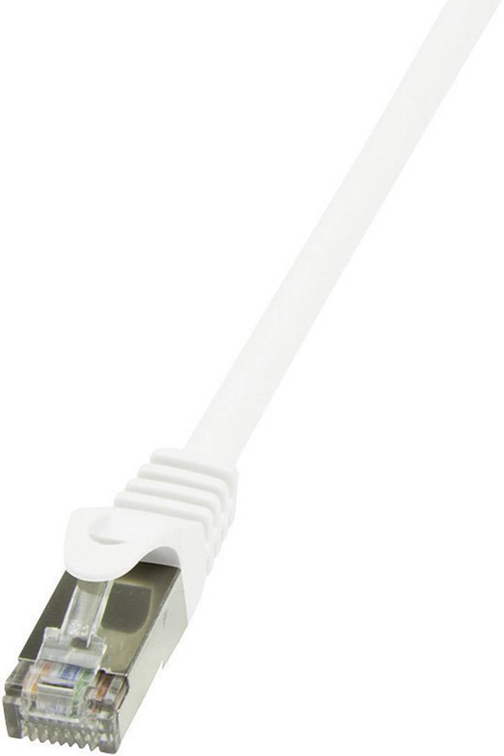 LogiLink CP2111S RJ45 Patchkabel CAT 6 F/UTP 20.00 m Weiß mit Rastnasenschutz 1 St.