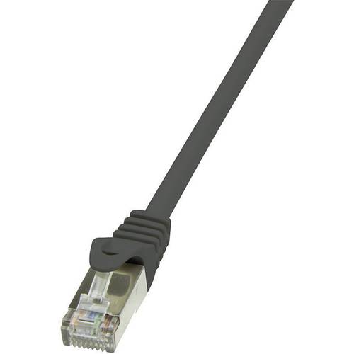 LogiLink CP2083S RJ45 Netzwerkkabel, Patchkabel CAT 6 F/UTP 7.50 m Schwarz mit Rastnasenschutz 1 St.