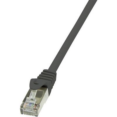 Ein schwarzes Ethernet-Kabel mit einem RJ-45-Stecker, der für Netzwerkverbindungen verwendet wird.
