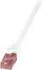 LogiLink CQ2021U RJ45 Patchkabel CAT 6 U/UTP 0.50 m Weiß Flammwidrig, mit Rastnasenschutz 1 St.