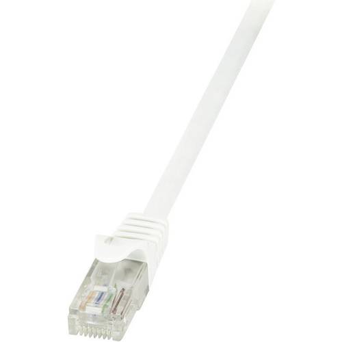 LogiLink CP2091U RJ45 Netzwerkkabel, Patchkabel CAT 6 U/UTP 10.00 m Weiß mit Rastnasenschutz 1 St.