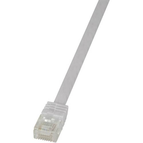 LogiLink CF2011U RJ45 Netzwerkkabel, Patchkabel CAT 6 U/UTP 0.25 m Weiß hochflexibel 1 St.